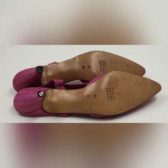 Bally of Switzerland Vintage Pink Leather Slingback Shoe's Kitten Heels  11AA - Picture 12 of 15